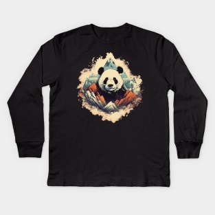 Panda bear Kids Long Sleeve T-Shirt